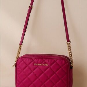 Michael Kors Quilted Satin HOT Pink Crossbody Bag!